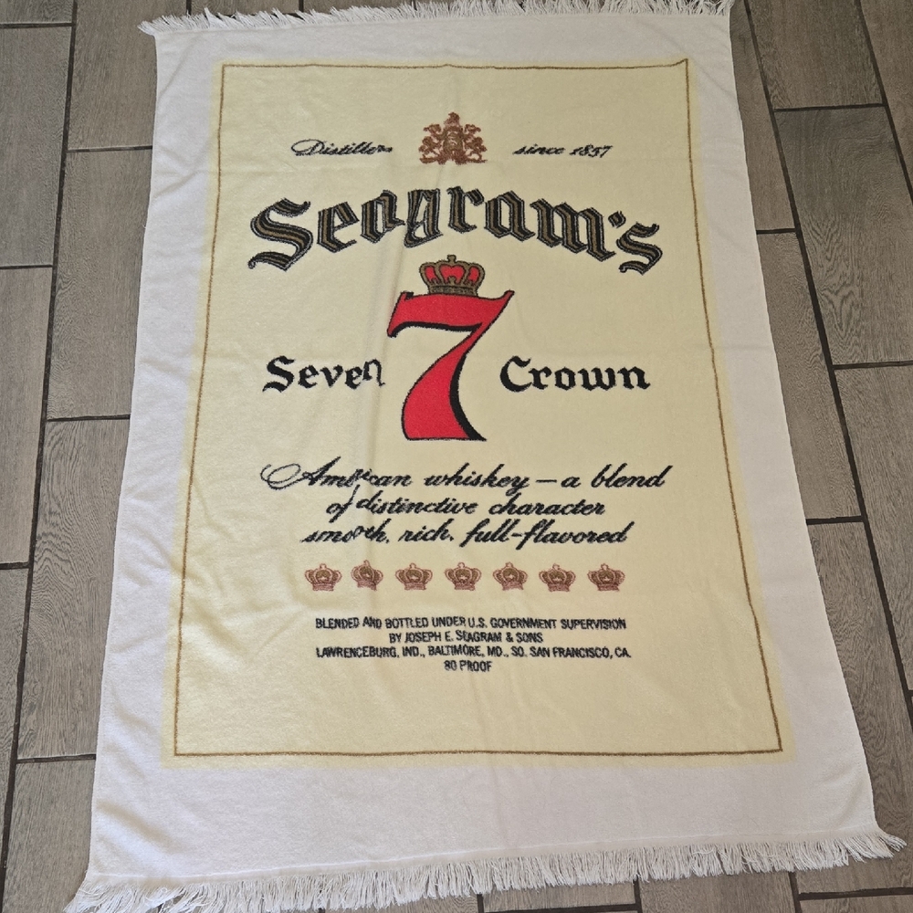 Seagrams Cream and Red Large Soft and Elegant Towel‎